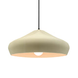Vanilla Gloss-Black Cord Crease Large Ceramic Pendant by Justice Design