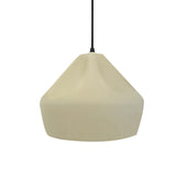 Vanilla Gloss-Black Cord Crease Small Ceramic Pendant by Justice Design