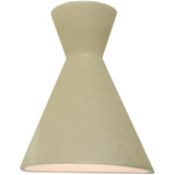 Vanilla Gloss Ceramic Retro Led Wall Sconce-Open Top and Bottom by Justice Design