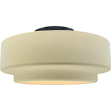 Vanilla Gloss Matte Black Ceramic Small Tier Semi-Flush by Justice Design