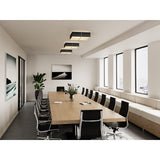 Veram Flushmounts by Cerno above a conference table in a modern office