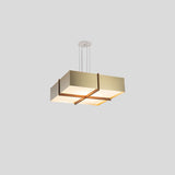 Veram Pendant Light by Cerno, 24 inch, walnut wood frame with brushed brass shade