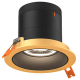 Versa 4” Modular Recessed Light Black Round Gold Trim By DALS