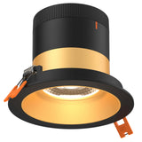 Versa 4” Modular Recessed Light Gold Round Black Trim By DALS