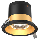Versa 6” Modular Recessed Light Gold Round Black Trim By DALS