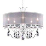 VESCA VA8305N CHANDELIER BY SCHONBEK, SHADE: WHITE, FINISH: WHITE, CRYSTAL COLOR: CLEAR HERITAGE CRYSTAL, , | CASA DI LUCE LIGHTING