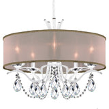 VESCA VA8305N CHANDELIER BY SCHONBEK, SHADE: VESCA GOLD, FINISH: WHITE, CRYSTAL COLOR: CLEAR HERITAGE CRYSTAL, , | CASA DI LUCE LIGHTING