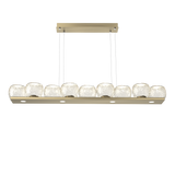 Vessel Linear Chandelier Heritage Brass Amber By Hammerton