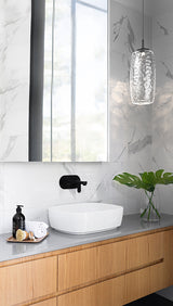 Vessel Pendant Gunmetal Clear By Hammerton Lifestyle View