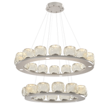 Vessel Ring Chandelier Two Tier Beige Silver By Hammerton