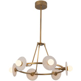 Vintage Brass/Alabaster Dahlia Chandelier by Alora Lighting