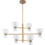 Vintage Brass/Clear Glass Sutton Chandelier by Alora Lighting