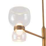 Vintage Brass/Clear Glass Sutton Chandelier by Alora Lighting Details