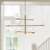 Vintage Brass/Clear Glass Sutton Chandelier by Alora Lighting