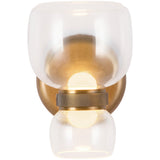 Vintage Brass/Clear Glass Sutton Wall/Vanity Light by Alora Lighting