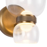Vintage Brass/Clear Glass Sutton Wall/Vanity Light by Alora Lighting Details