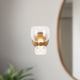 Vintage Brass/Clear Glass Sutton Wall/Vanity Light by Alora Lighting