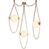 Vintage Brass/Cloudy Glass 10inch Petra Chandelier by Alora Lighting