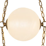 Vintage Brass/Cloudy Glass 10inch Petra Chandelier by Alora Lighting Details