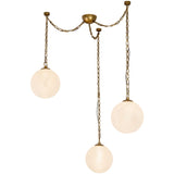Vintage Brass/Cloudy Glass 12inch Petra Chandelier by Alora Lighting