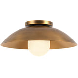 Vintage Brass/Matte Opal Glass 6inch Umbra Semi-Flush Mount by Kuzco Lighting