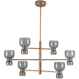 Vintage Brass/Smoked Glass Sutton Chandelier by Alora Lighting