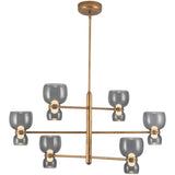 Vintage Brass/Smoked Glass Sutton Chandelier by Alora Lighting