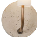 Vintage Brass/Travertine Wick Wall Sconce by Kuzco Lighting Details