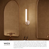 Vintage Brass/Travertine Wick Wall Sconce by Kuzco Lighting