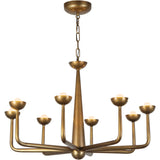 Vintage Brass Spade Chandelier by Alora Lighting