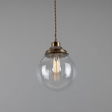 Virginia Globe Pendant - Antique Brass