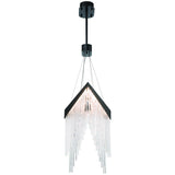Vivien LED Chandelier Small Black By Eurofase With Light