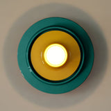 Voila Wall Sconce Petrol Green Yellow By Ferroluce - Lifestyle View1