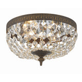 Waltham Crystal Basket Flush Mount 10" English Bronze