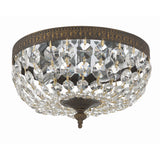 Waltham Crystal Basket Flush Mount 10" English Bronze