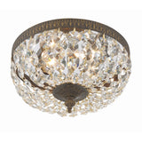 Waltham Crystal Basket Flush Mount 10" English Bronze