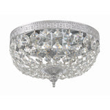 Waltham Crystal Basket Flush Mount 10" Polished Chrome