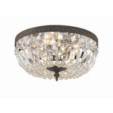 Waltham Crystal Basket Flush Mount 12" English Bronze