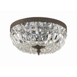Waltham Crystal Basket Flush Mount 12" English Bronze