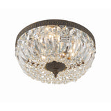 Waltham Crystal Basket Flush Mount 12" English Bronze