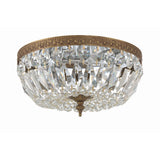 Waltham Crystal Basket Flush Mount 12" Olde Brass