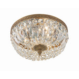 Waltham Crystal Basket Flush Mount 12" Olde Brass