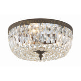 Waltham Crystal Basket Flush Mount 14" English Bronze