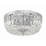 Waltham Crystal Basket Flush Mount 14" Polished Chrome