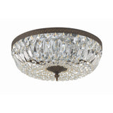 Waltham Crystal Basket Flush Mount 16" English Bronze