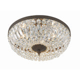 Waltham Crystal Basket Flush Mount 16" English Bronze