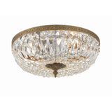 Waltham Crystal Basket Flush Mount 16" Olde Brass