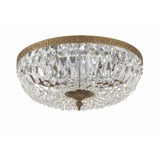 Waltham Crystal Basket Flush Mount 16" Olde Brass