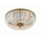 Waltham Crystal Basket Flush Mount 16" Olde Brass