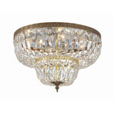 Waltham Two-Tier Crystal Flush Mount 18'' Olde Brass